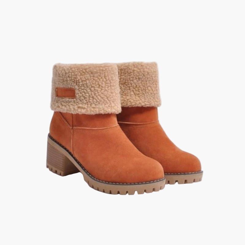 Women's Warm Suede Ankle Boots with Foldable Shaft – Comfortable Winter Boots for Every Occasion