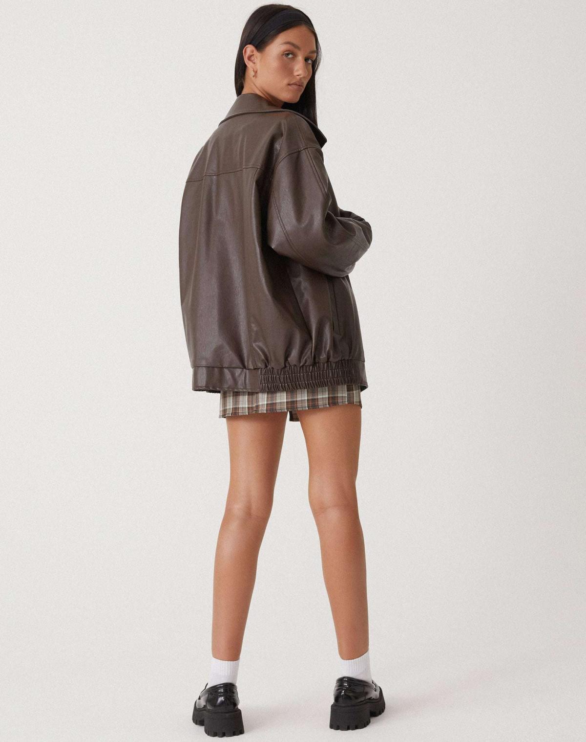 Women's Oversized Leather Jacket – Fashionable Streetstyle Jacket for Casual and Evening Looks