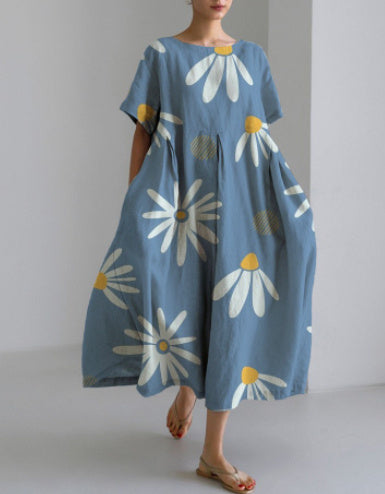 Jessica – 3D Printed Cotton-like Casual Fashion Dress