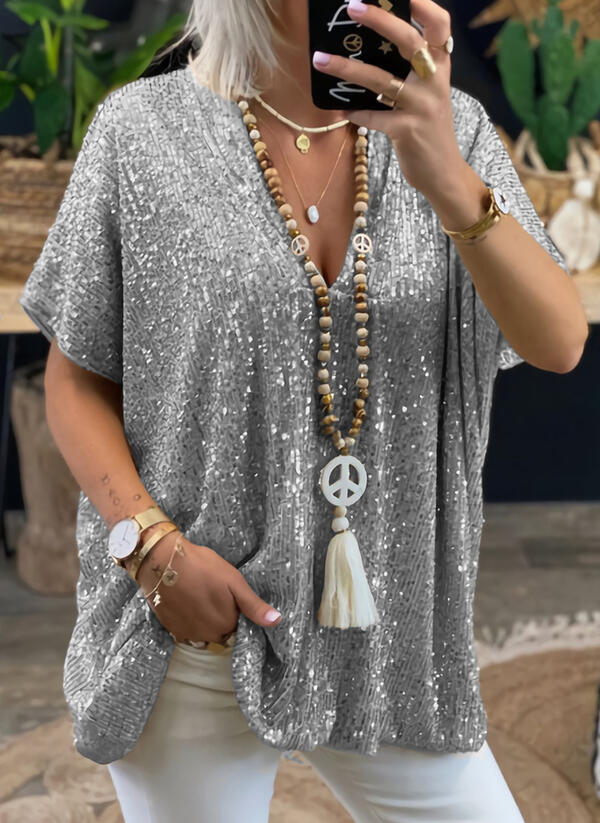 Audrey – Loose Pullover Sequin T-shirt