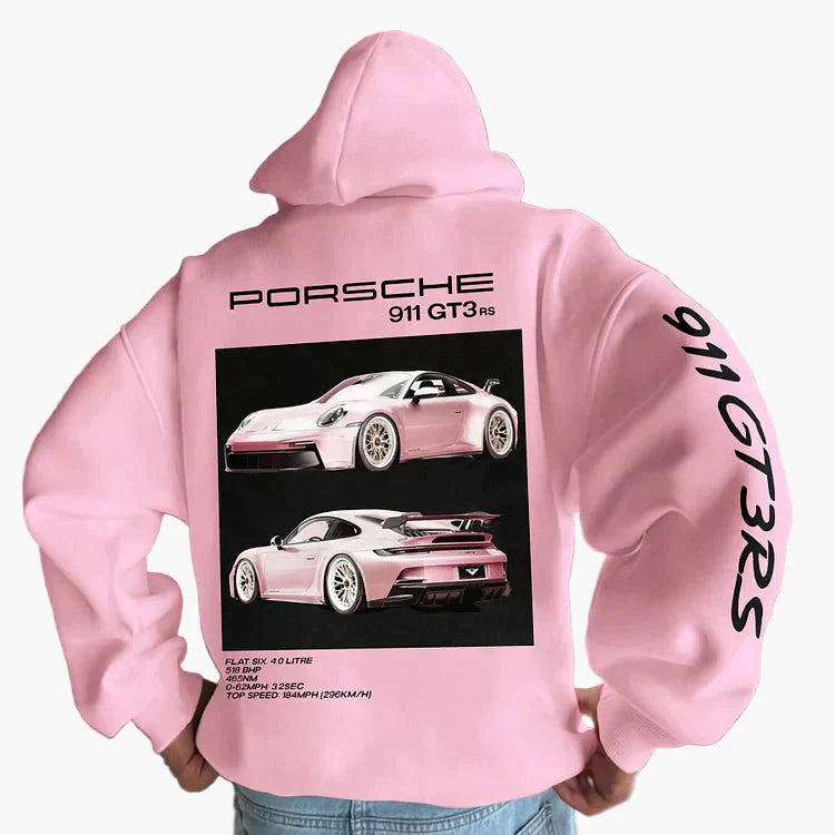 Unisex Porsche 911 GT3 RS Racing Hoodie – Sporty Car Lovers Hoodie for Women and Men