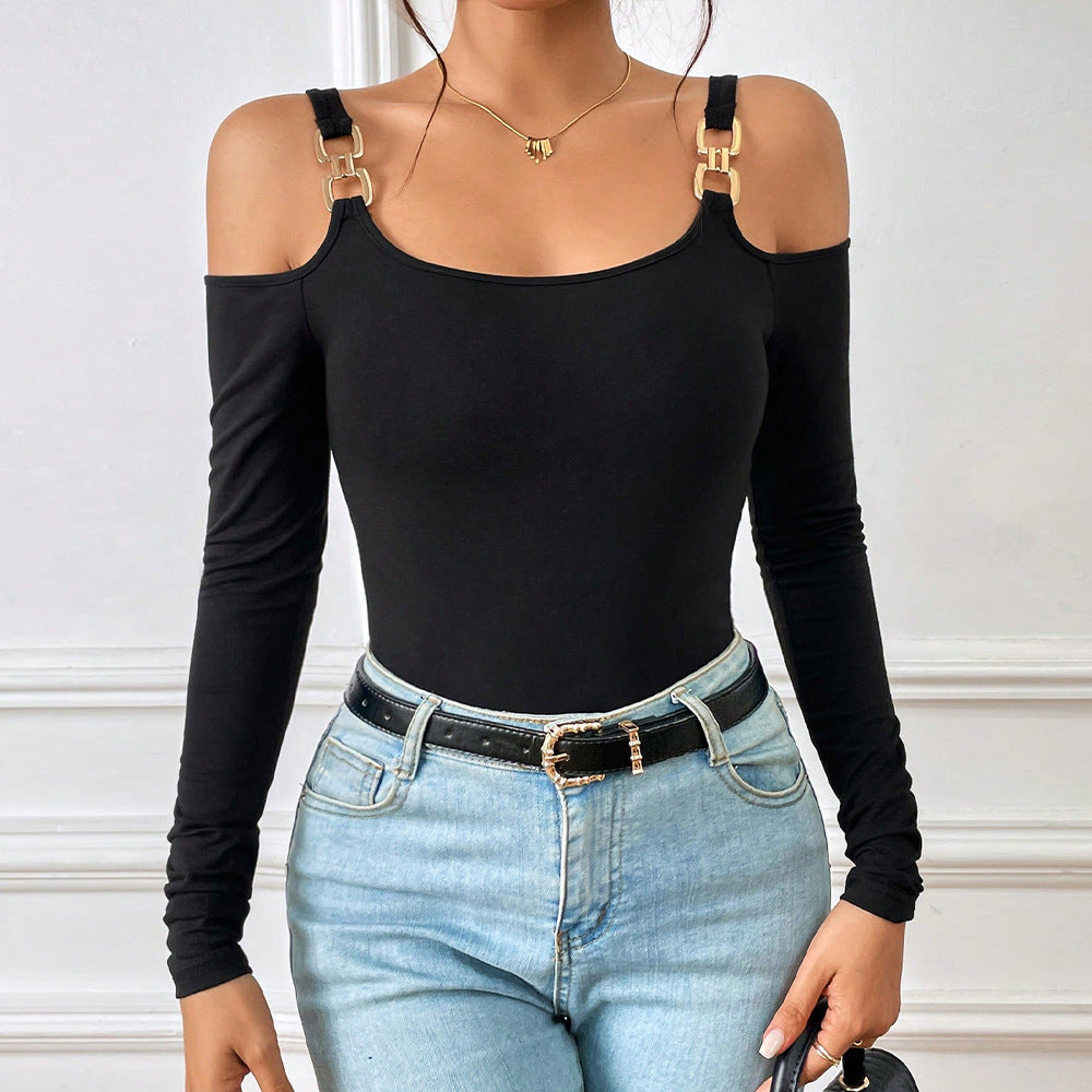 Jean – Stylish Off-Shoulder Top with Metal Hook