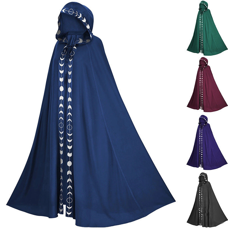 Halloween Unisex Magic Cloak with Moon Pattern - Costume for Party & Dressing Up