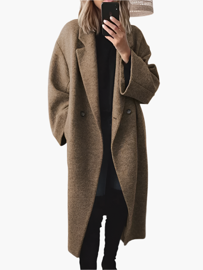 Women's Long Classic Winter Coat – Oversized Elegance for Autumn and Winter
