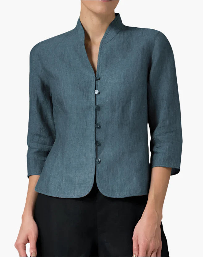 Women's Blazer – Elegant Tailored Jacket with Stand-up Collar for Business and Festive Occasions