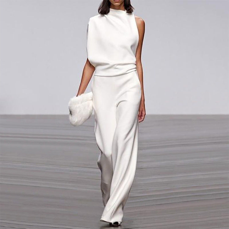 Women's Asymmetrical Jumpsuit – Elegant One-Shoulder Look for Festive Occasions