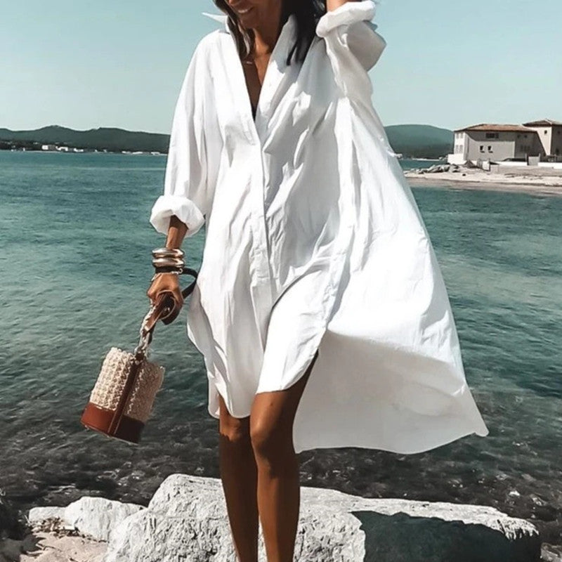 Airy women's blouse dress – summer dress in Ibiza style for beach and vacation – women's boho dress in plus sizes