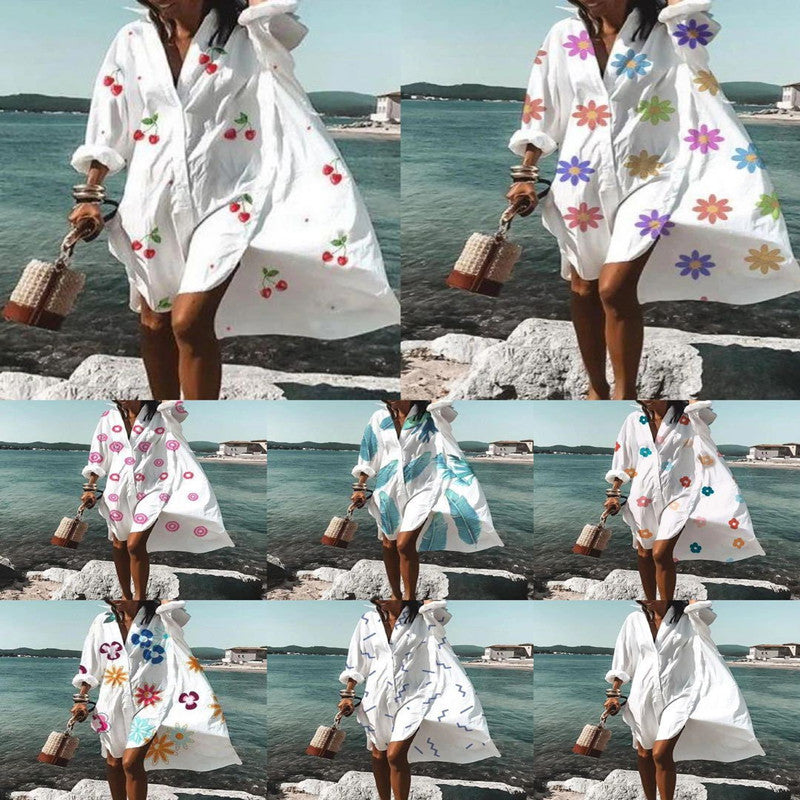 Airy women's blouse dress – summer dress in Ibiza style for beach and vacation – women's boho dress in plus sizes