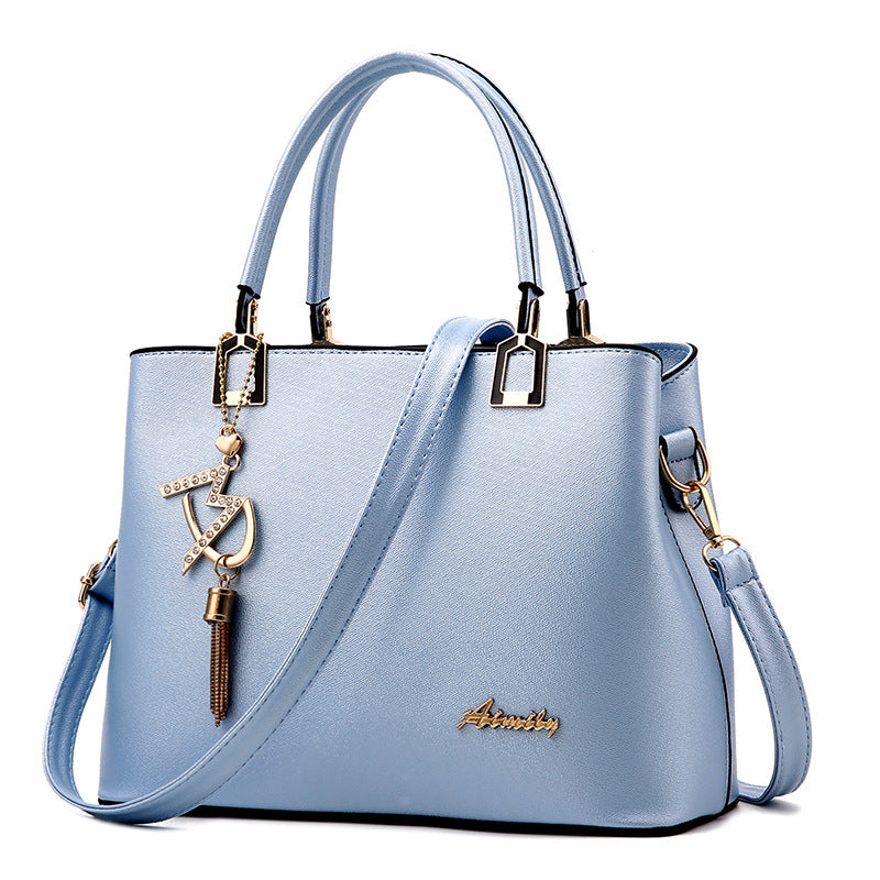 Ladies Elegant Handbag with Shoulder Strap and Luxury Pendant