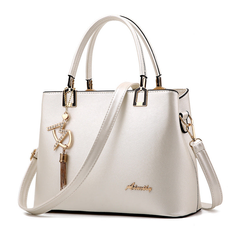Ladies Elegant Handbag with Shoulder Strap and Luxury Pendant