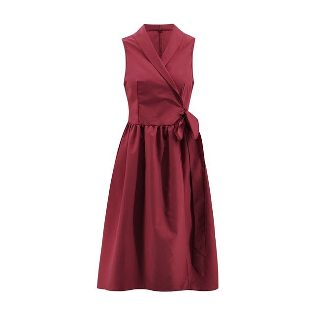 Jean – Stylish Sleeveless Midi Dress with Belt for Women