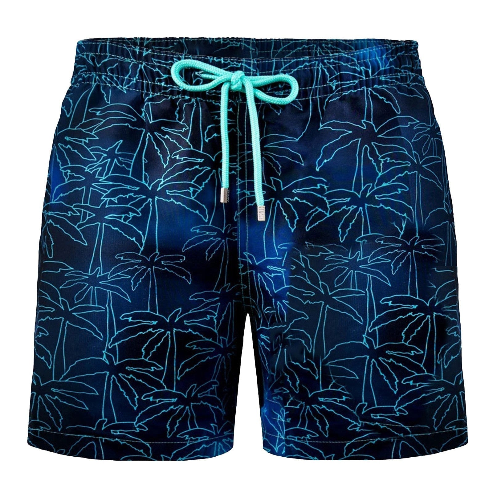 Men's Swim Shorts with Tropical Print – Quick-Drying Swim Trunks for Beach and Vacation