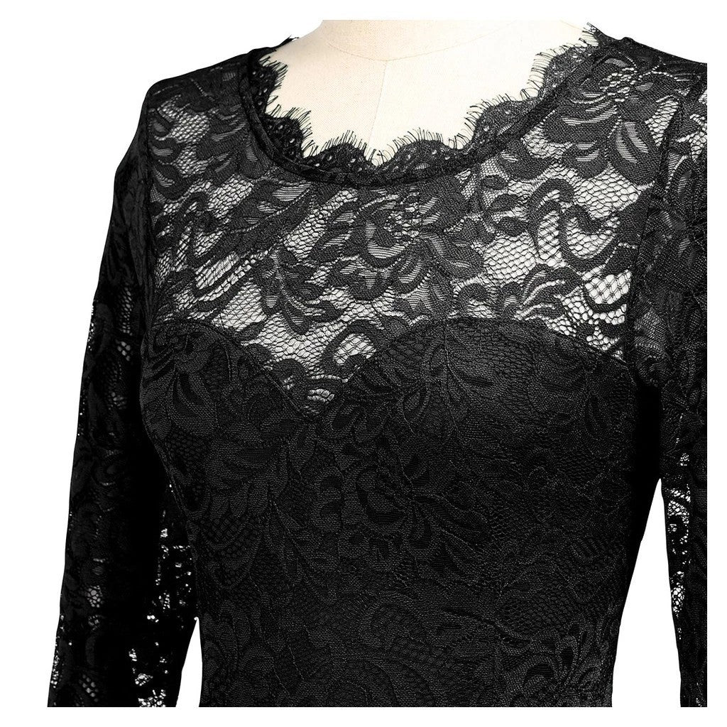Sandra – Elegant Chiffon Dress with Lace