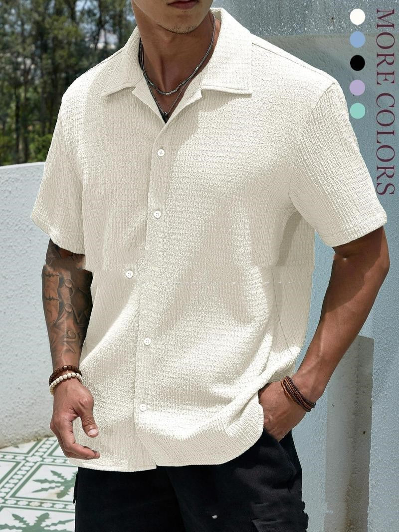 Damien – Solid Color Short Sleeve Shirt Casual
