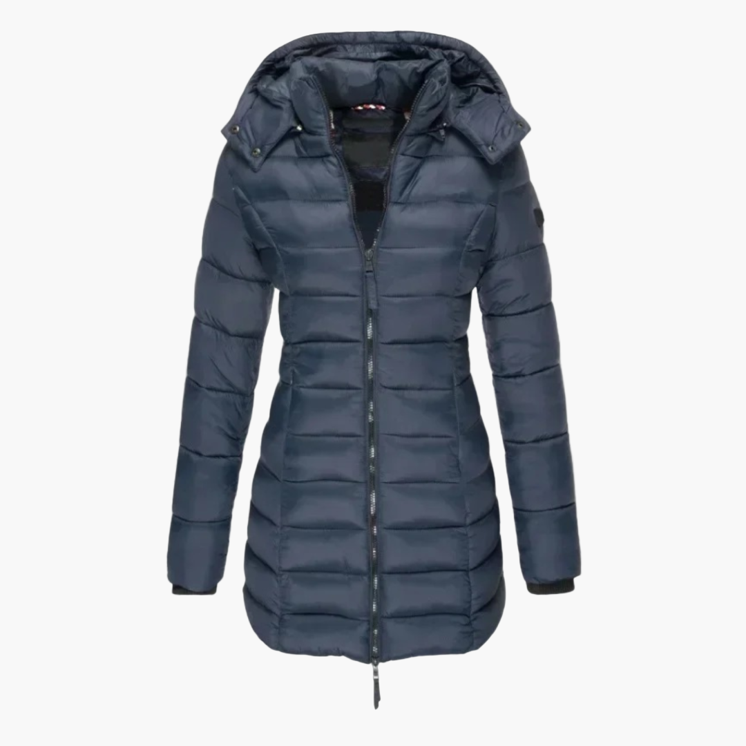 Women's Padded Winter Coat – Elegant Long Coat for Cold Days and Daily Use