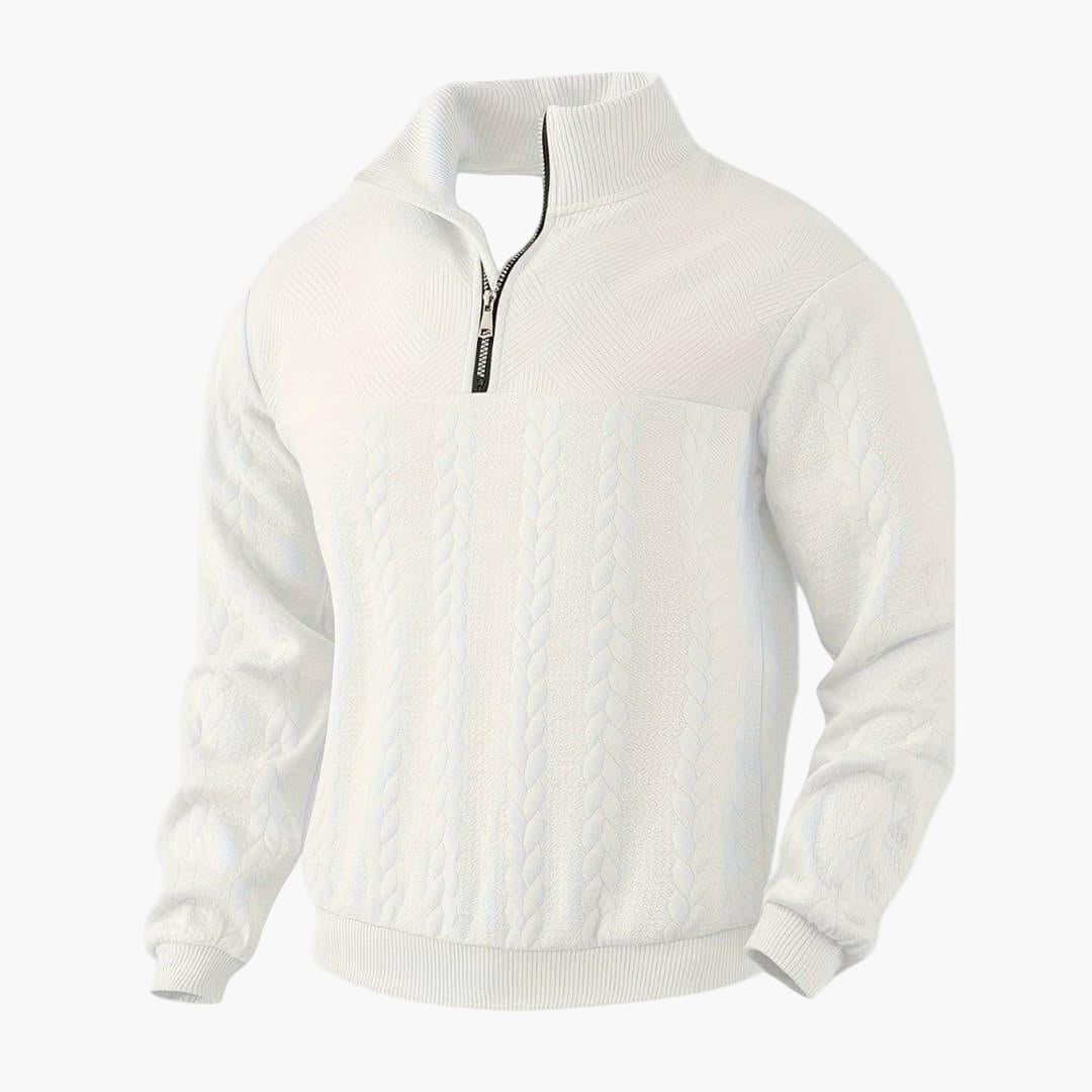 Men's Half-Zip Knitted Sweater – Stylish Casual Pullover for Cold Days