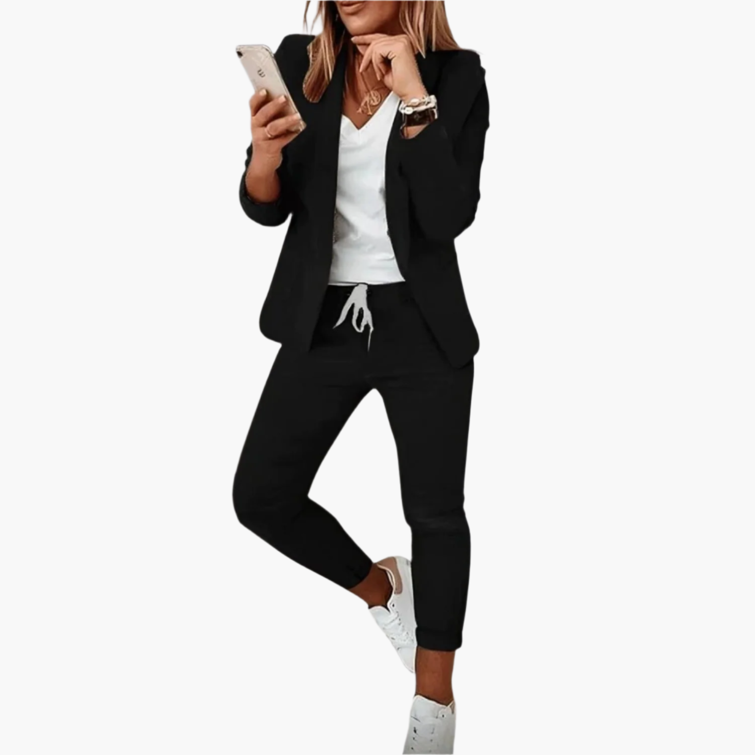 Women's Two-Piece Suit in Sporty-Chic Style