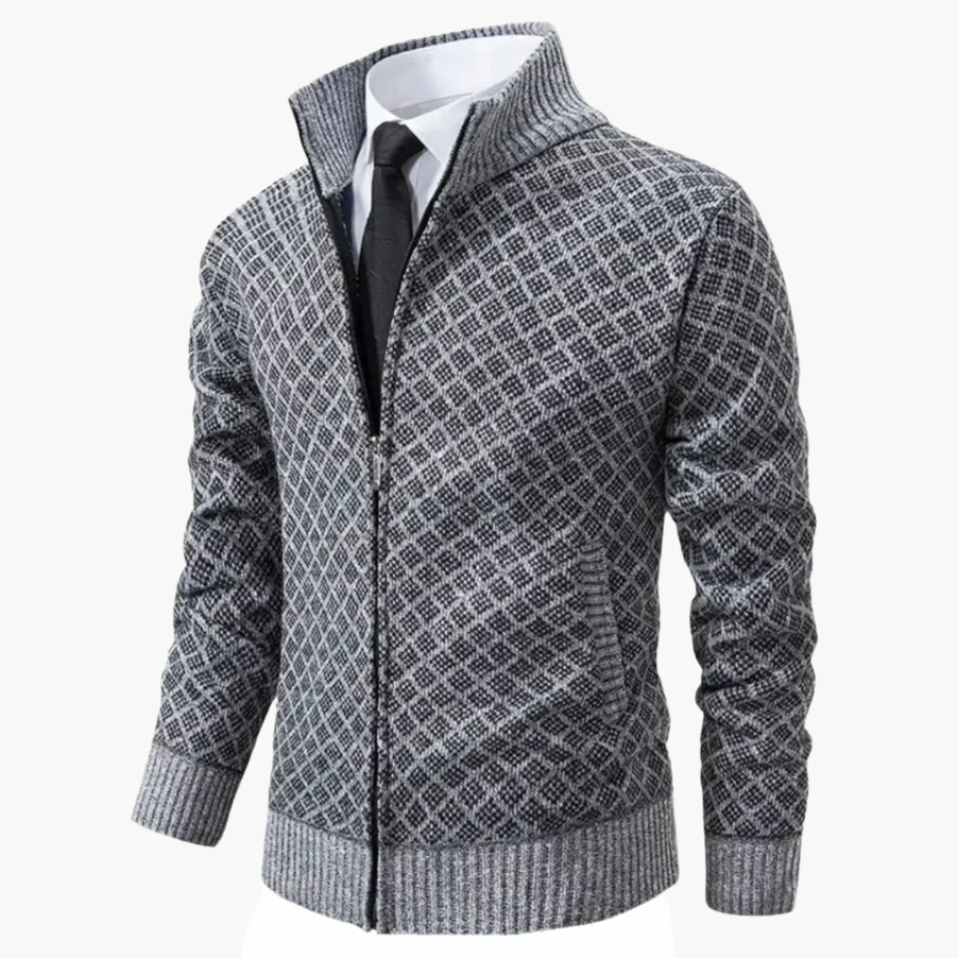 Men's Knitted Jackets Business Casual Geometric Design