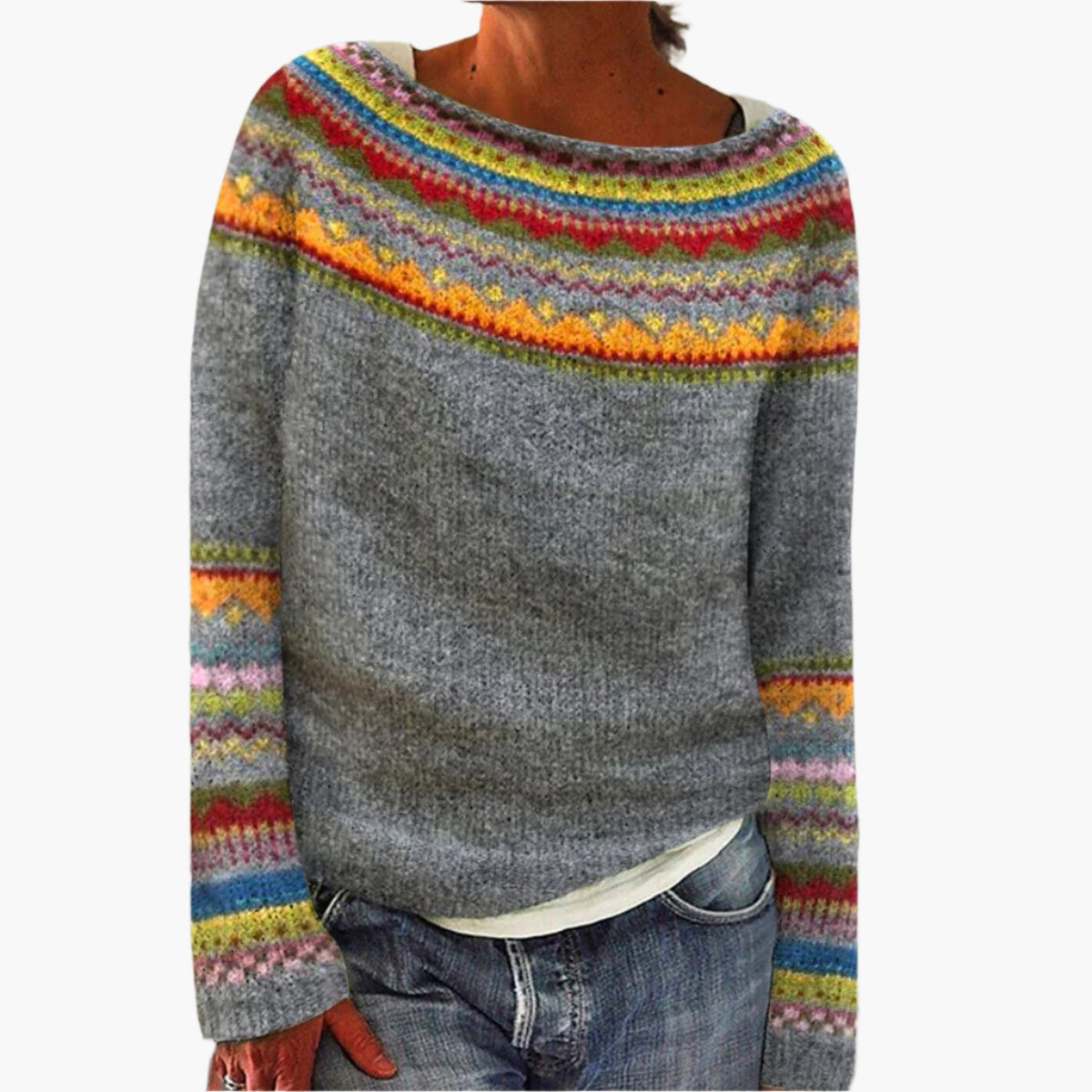 Women's Retro Style Knitted Sweater for Autumn – Comfortable Vintage Look