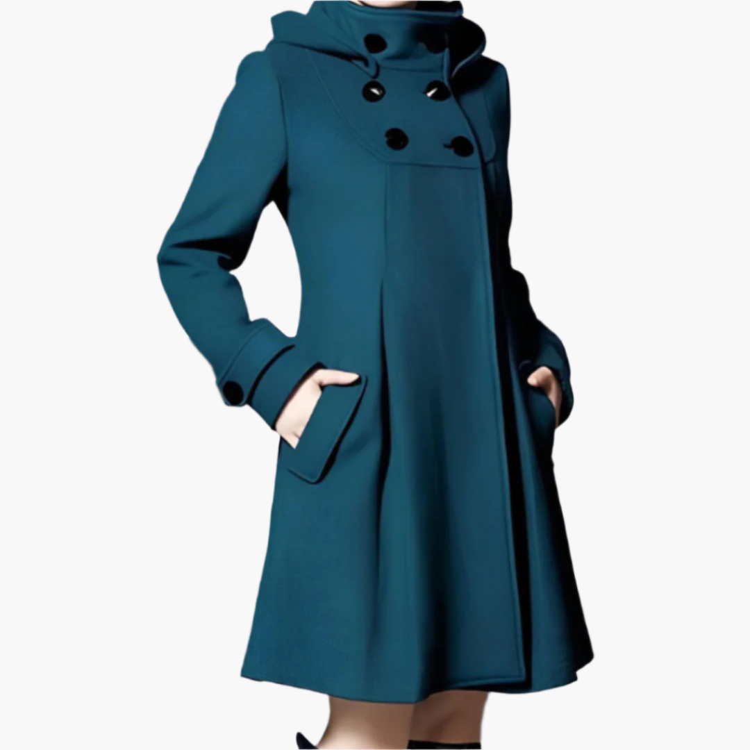 Ladies Elegant Winter Coat With Hood – Fashionable Jacket For Cold Days