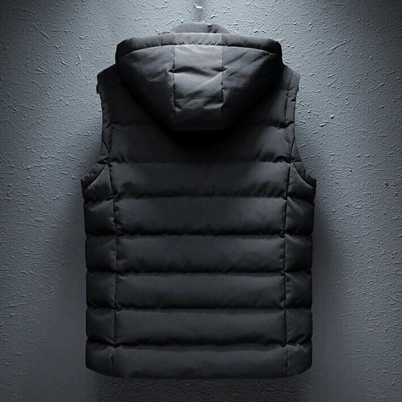 Men's Padded Outdoor Bodywarmer with Hood – Sporty & Comfortable Vest