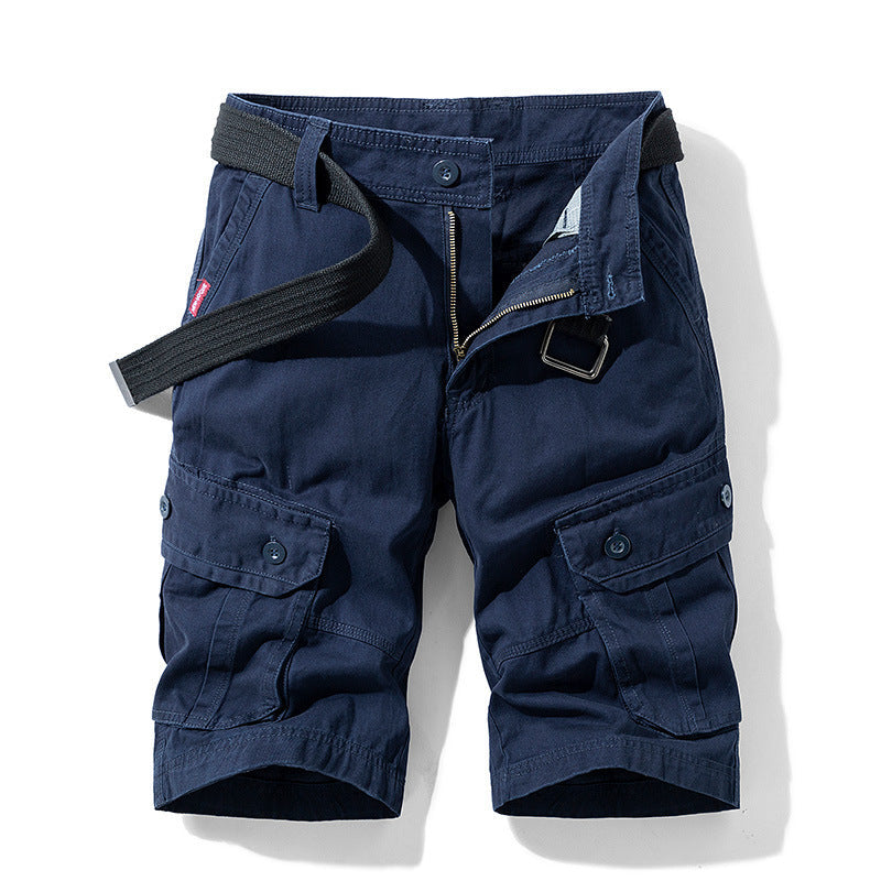 Men's Cargo Shorts with Belt – Functional Short Pants with Pockets and Zipper Closure