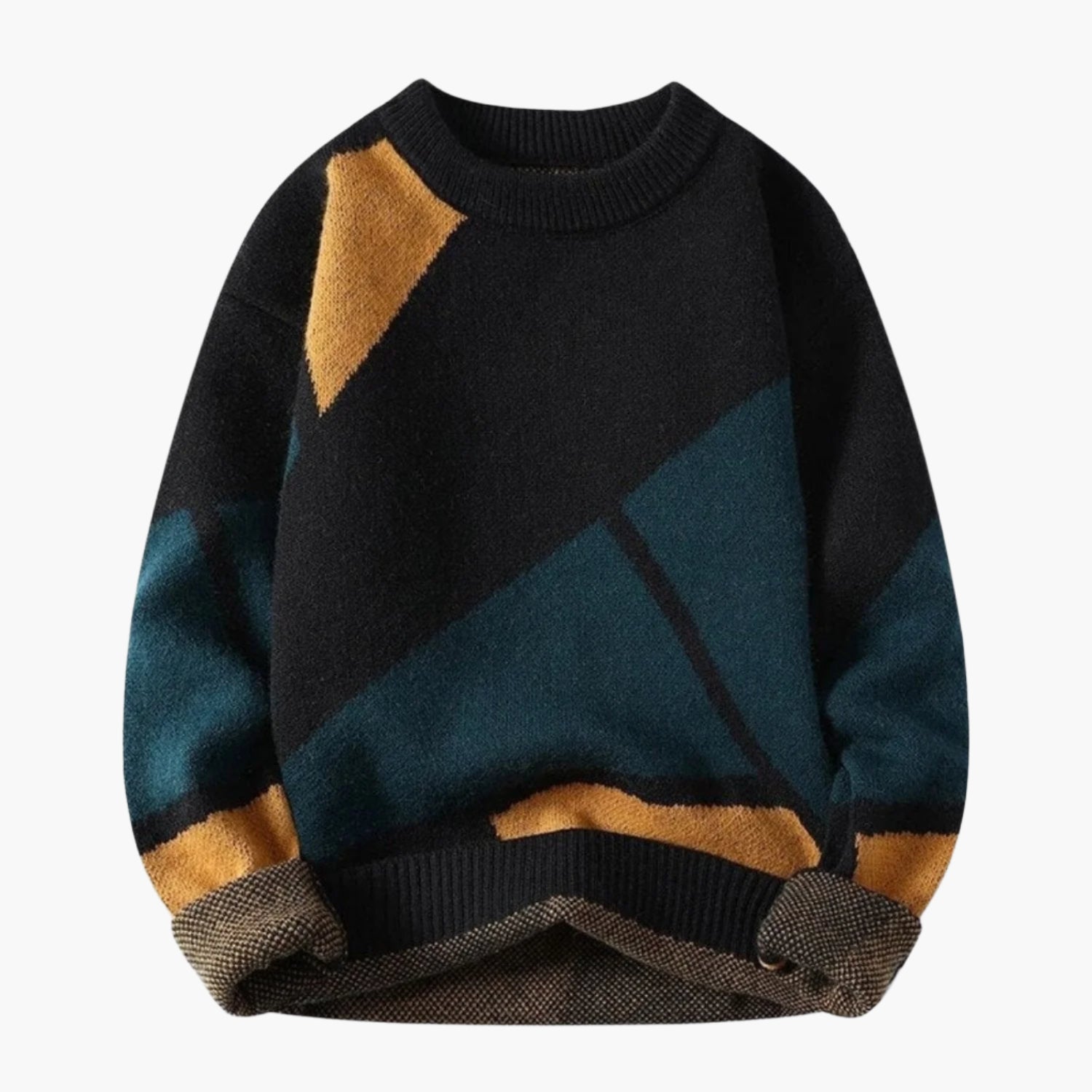 Men's Casual Sweater with Geometric Design – Comfortable and Stylish for Daily Use