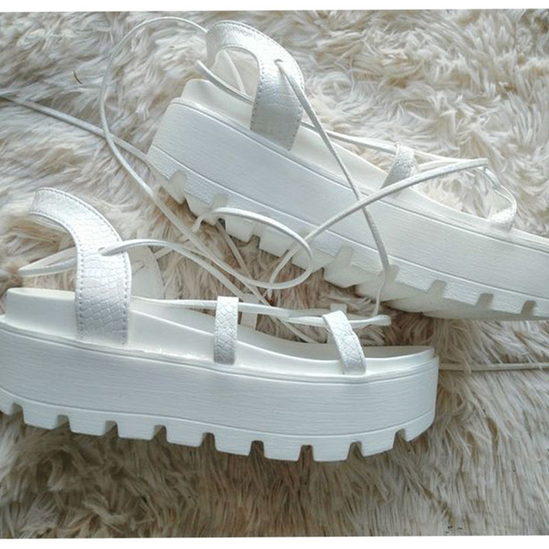 Christine – Women's Platform Sandals with Cross Straps
