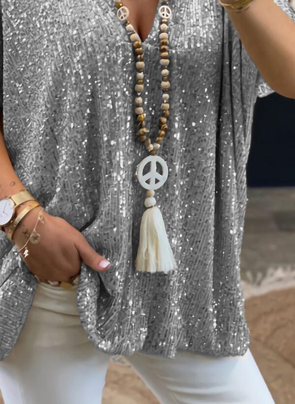 Audrey – Loose Pullover Sequin T-shirt