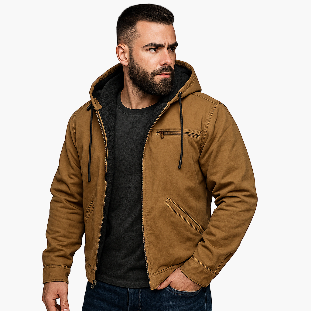 Men's Mid-Length Jacket – Stylish Casual Jacket for Autumn and Spring – Fashionable Outdoor Hooded Jacket