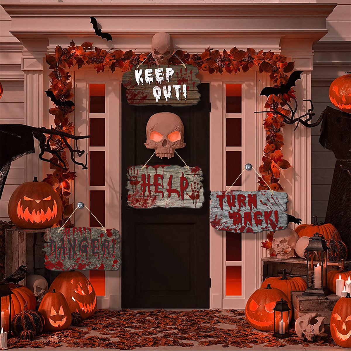 Halloween Doorboard Hanger Set - Funny and Spooky Decoration for Halloween Parties and Trick-or-Treat