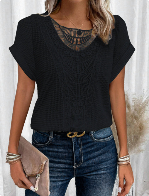Adele – Hollow Out Short Sleeve T-shirt