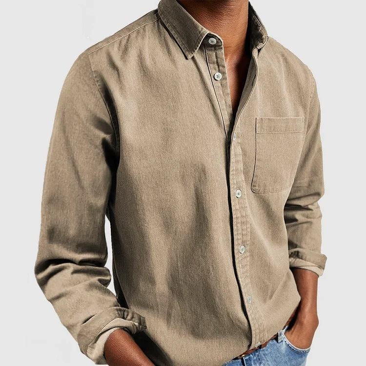 Men's casual shirt with chest pocket – long sleeve for work and weekend