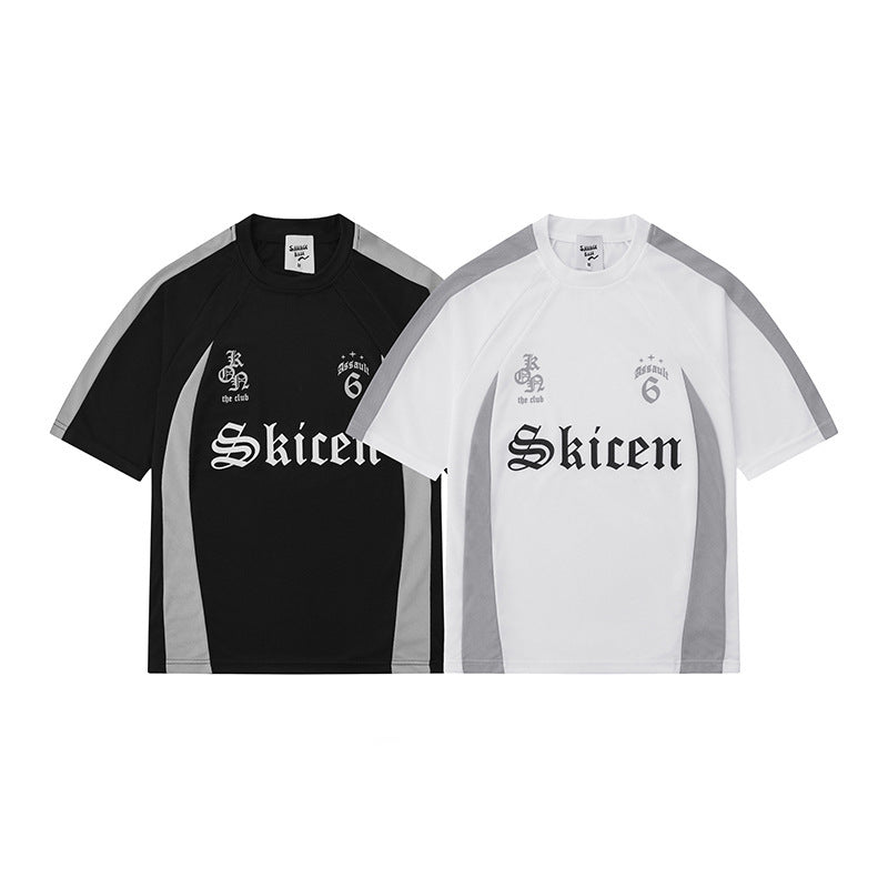 Men's Hip Hop Streetwear T-shirt with Gothic Letter Design for Urban Lifestyle