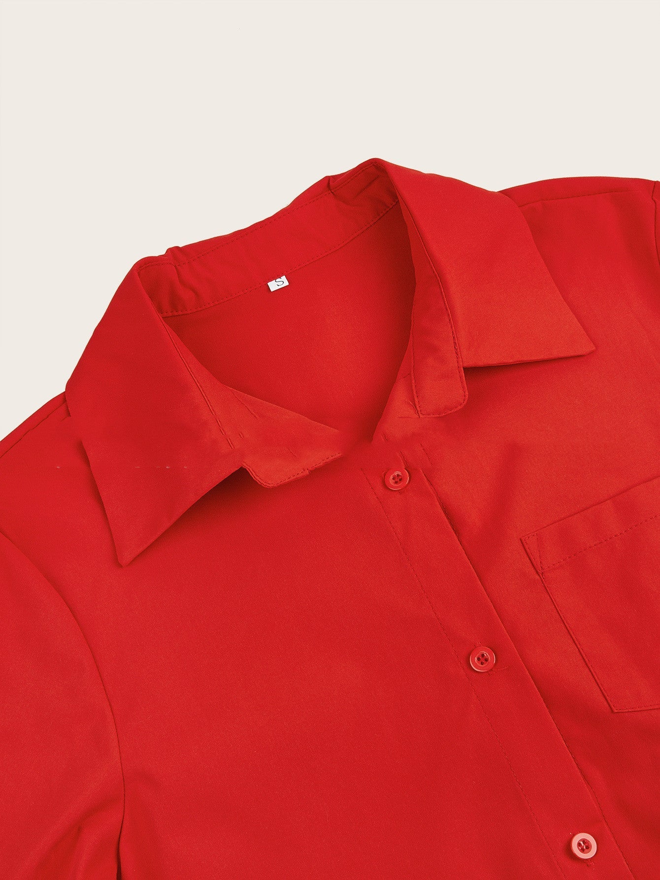 Women's Shirt Dress with Loose Silhouette and Rolled-up Sleeves