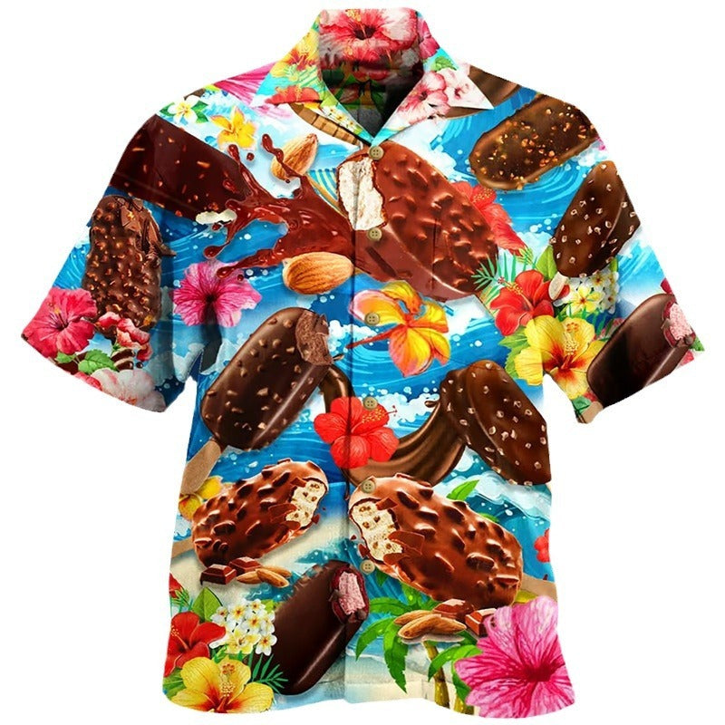 Men's Hawaii Shirt with Retro Ice Design – Summer Style with Nostalgic Print