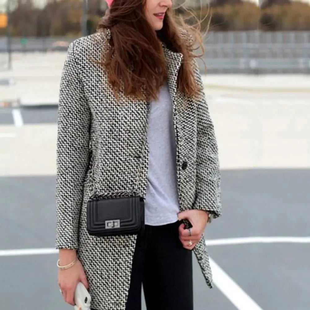Women's Classic Winter Coat – Elegant Long Jacket for Business and Casual Use