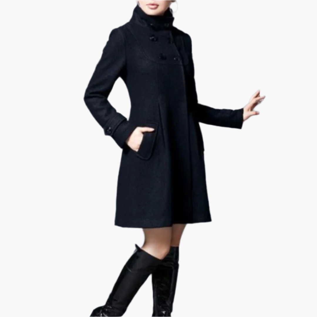 Ladies Elegant Winter Coat With Hood – Fashionable Jacket For Cold Days