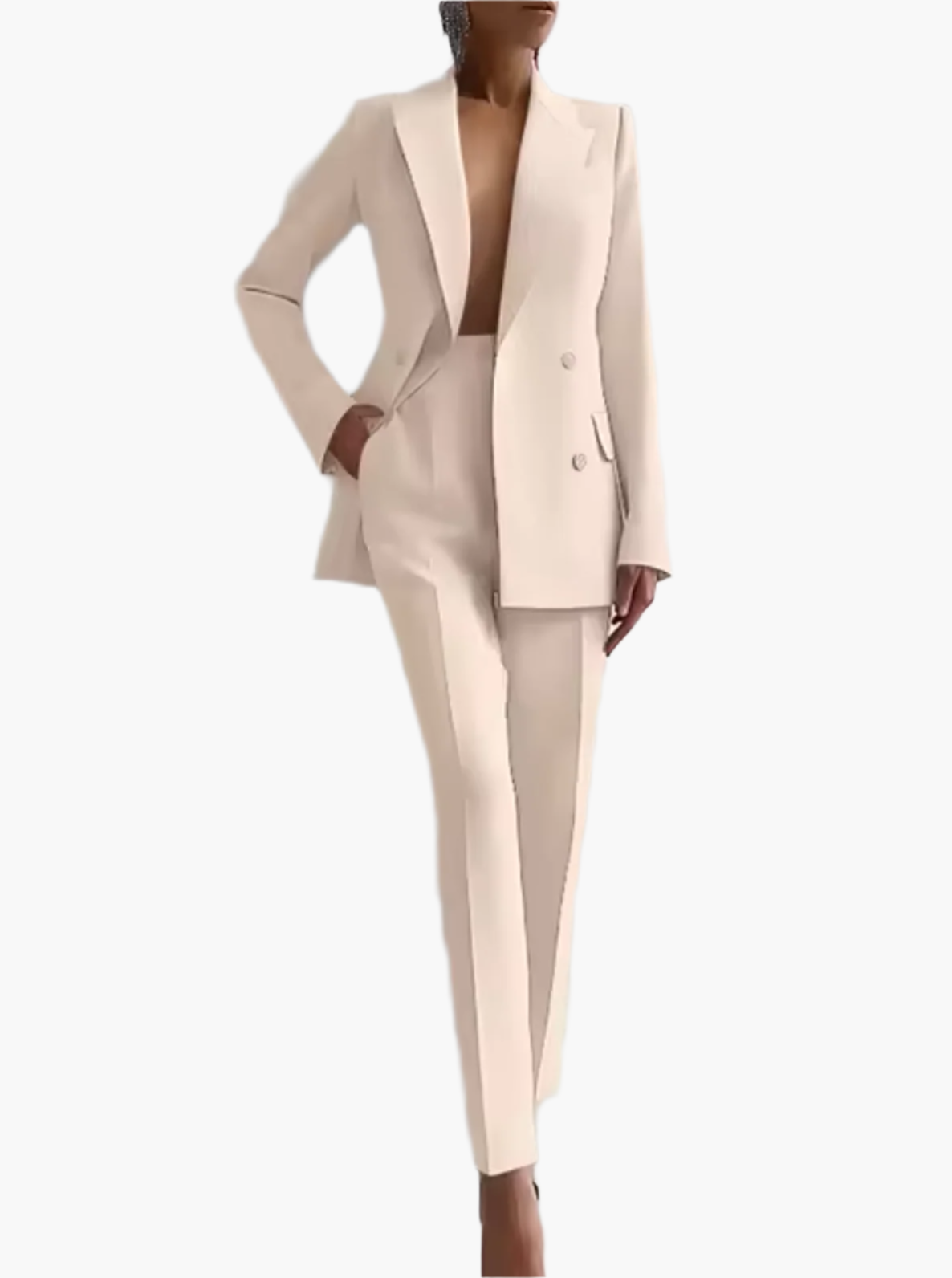 Women's Blazer Pantsuit – Elegant Business Suit for Office and Festive Occasions