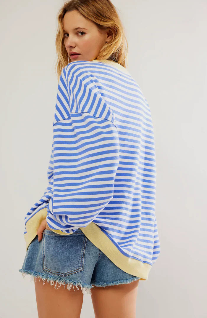 Women's Oversized Striped Sweater – Casual Comfort for Autumn and Spring