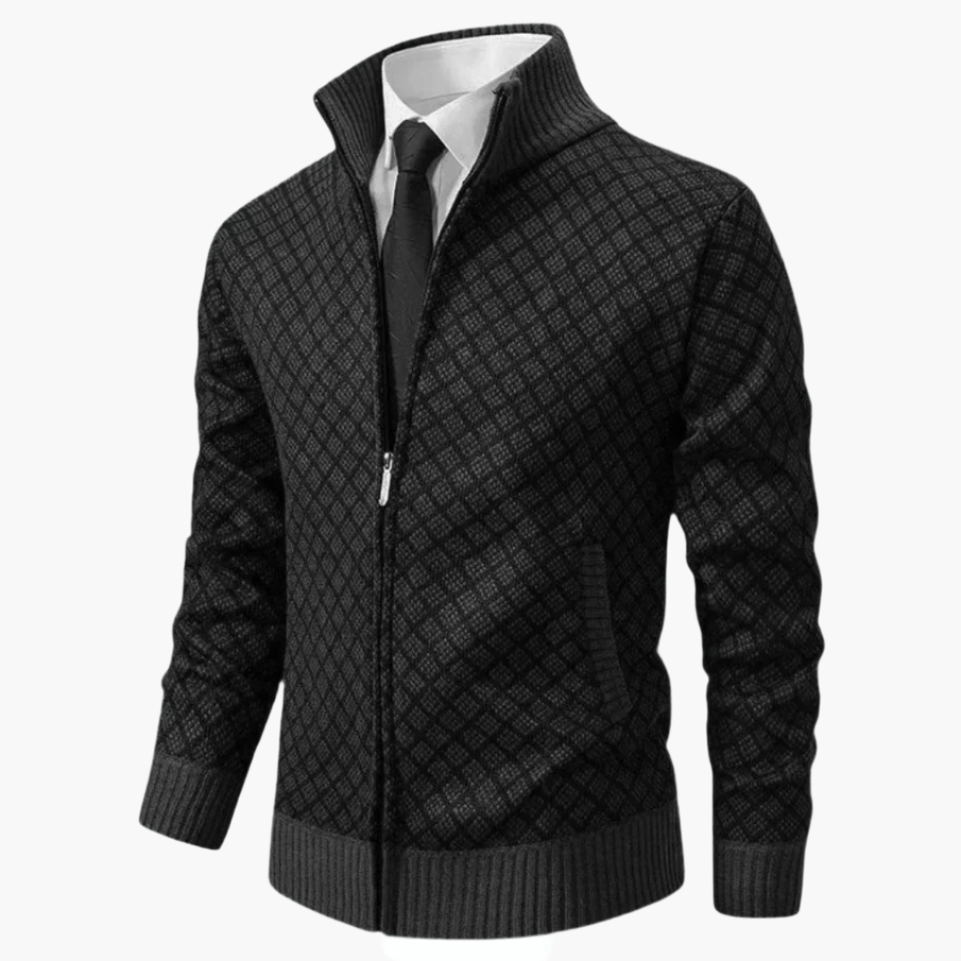 Men's Knitted Jackets Business Casual Geometric Design