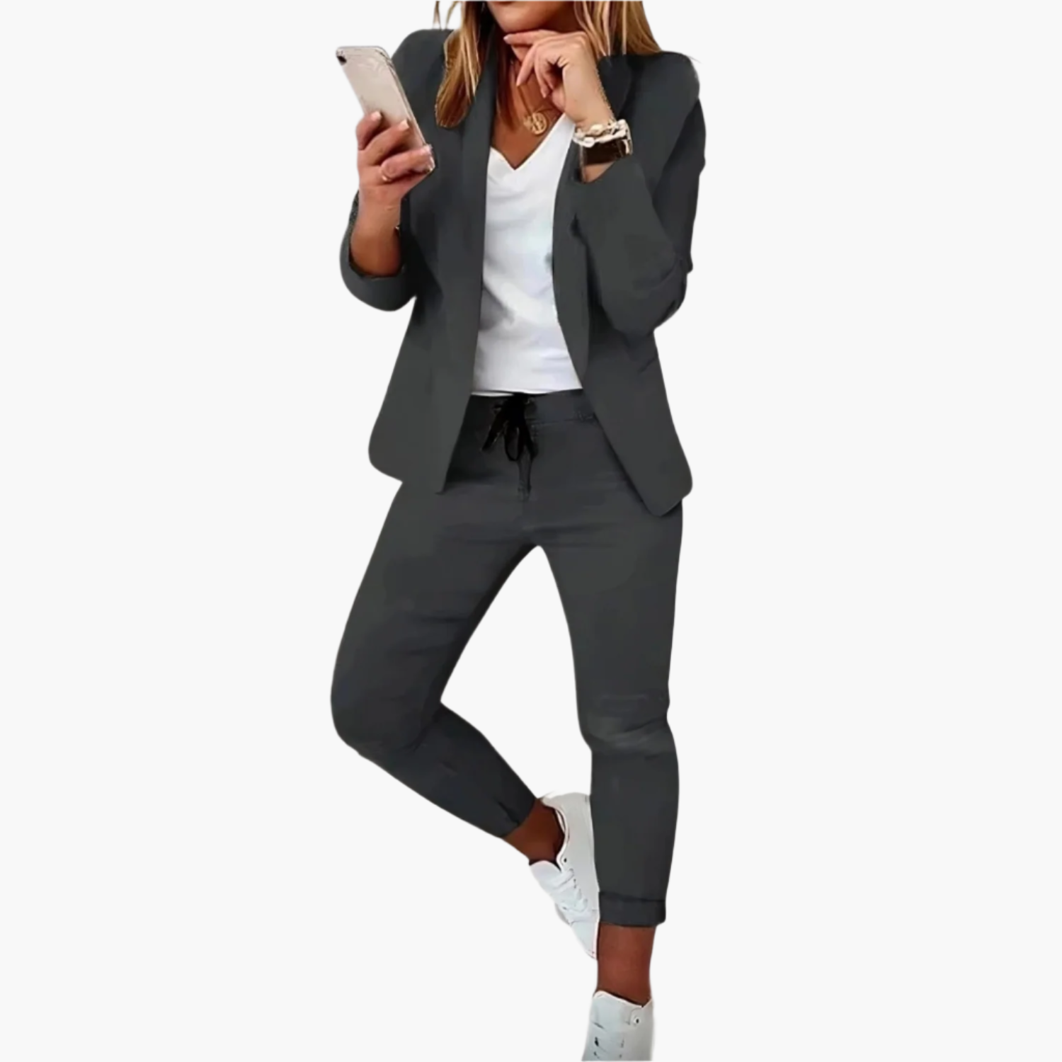 Women's Two-Piece Suit in Sporty-Chic Style