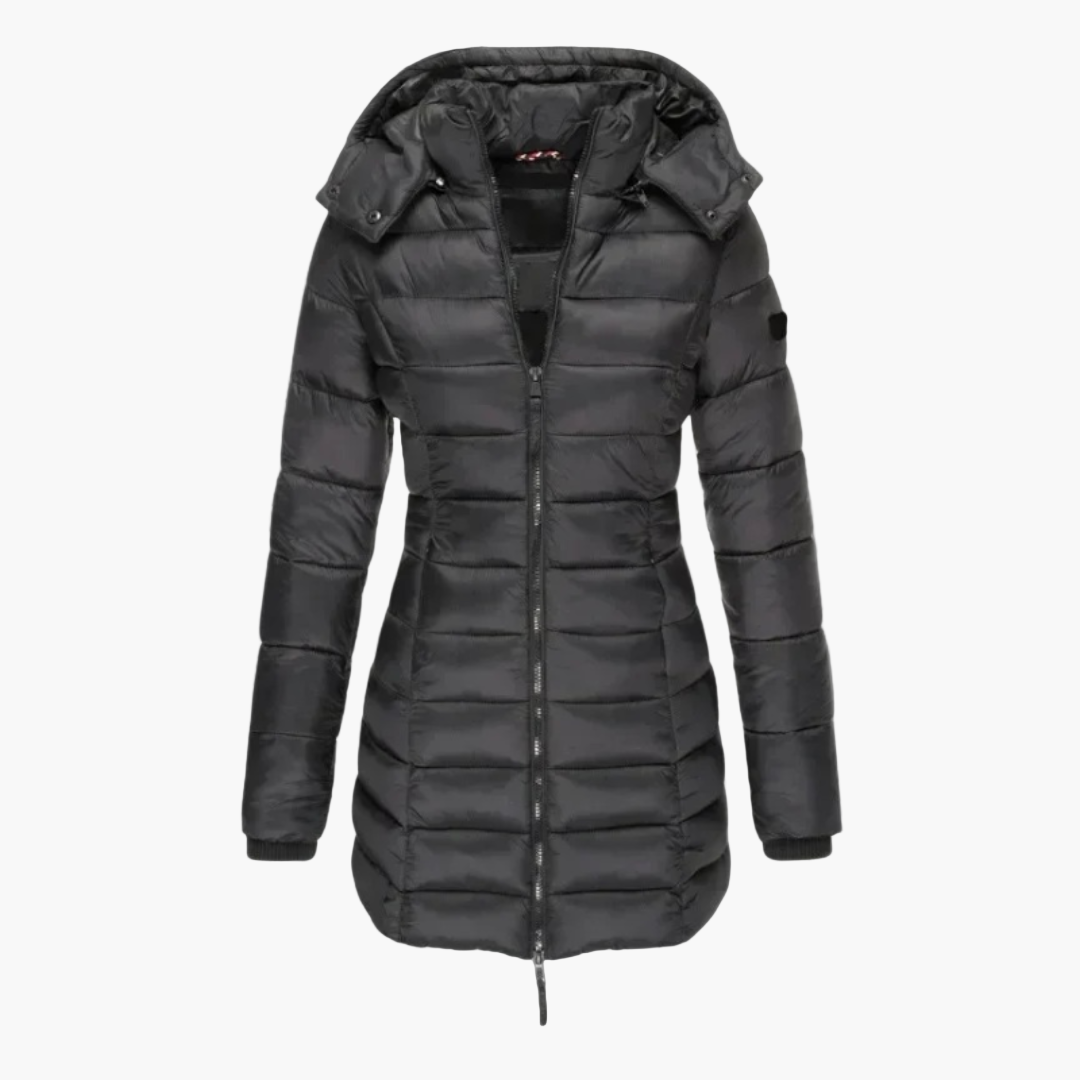 Women's Padded Winter Coat – Elegant Long Coat for Cold Days and Daily Use
