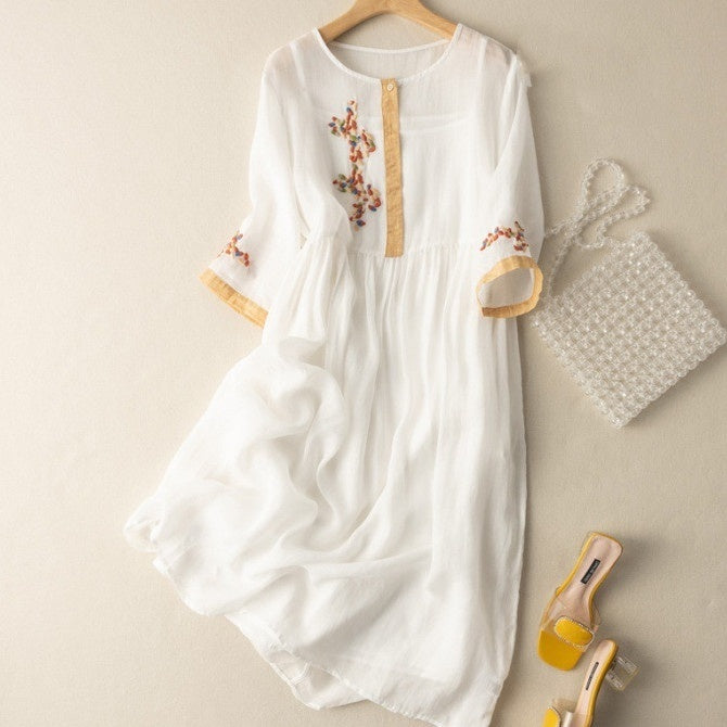 Women's Tunic Dress with Embroidery – Casual Elegance for Every Day
