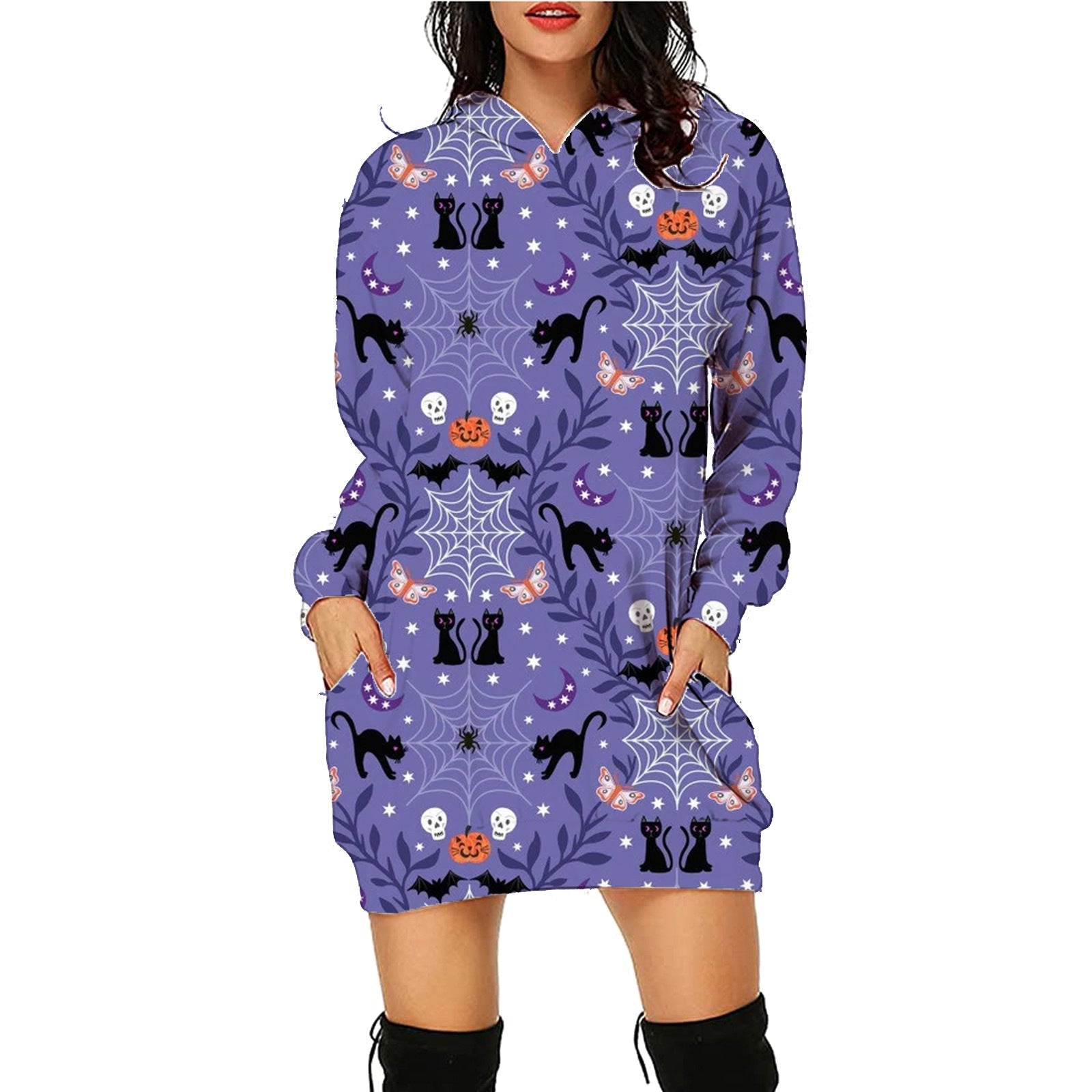 Women's Halloween Hoodie Dress – Comfortable and Stylish Party Dress for Halloween