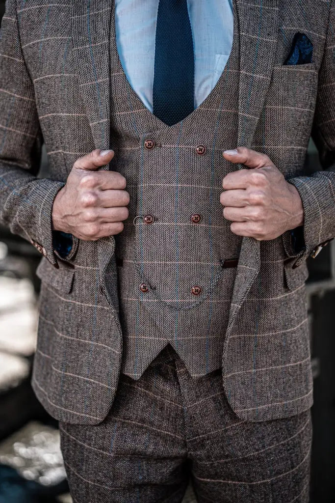 Heren Driedelig Double Breasted Klassiek Kostuum – Engelse Stijl – Voor Bruiloft, Zakelijk & Feest