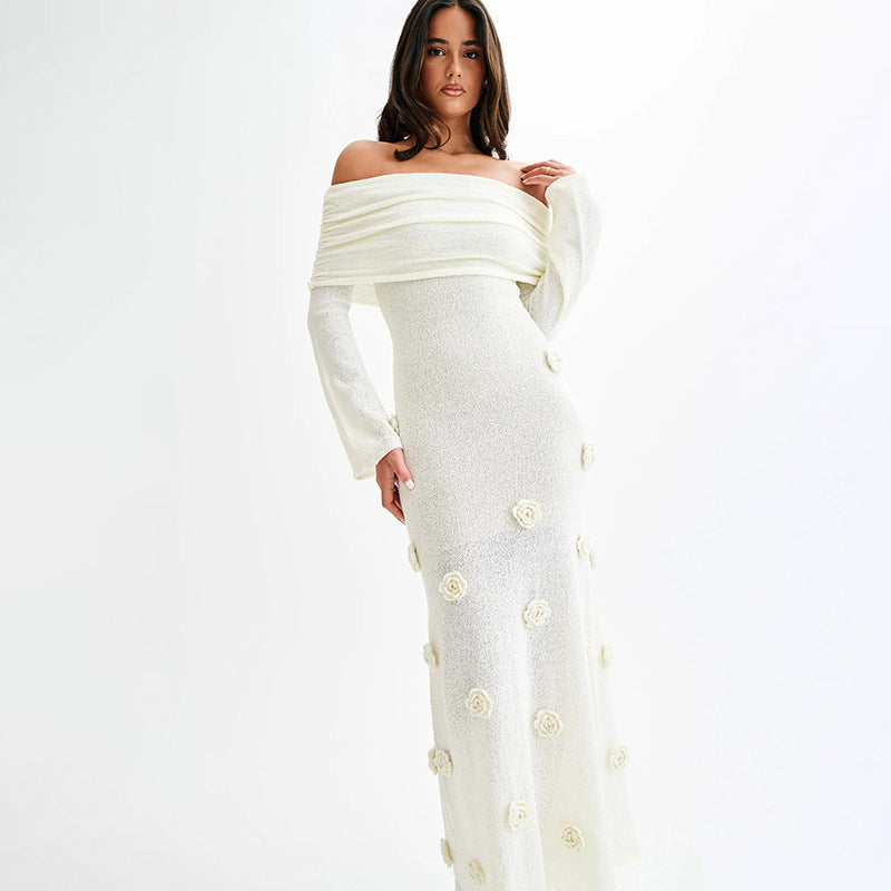 Marie – Knitted Flower Beach Dress