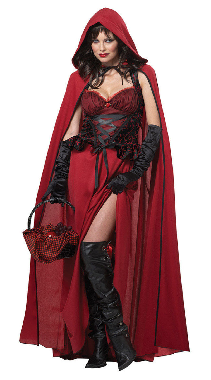 Ladies Halloween Little Red Riding Hood Costume Set – Seductive Party Outfit with Cape