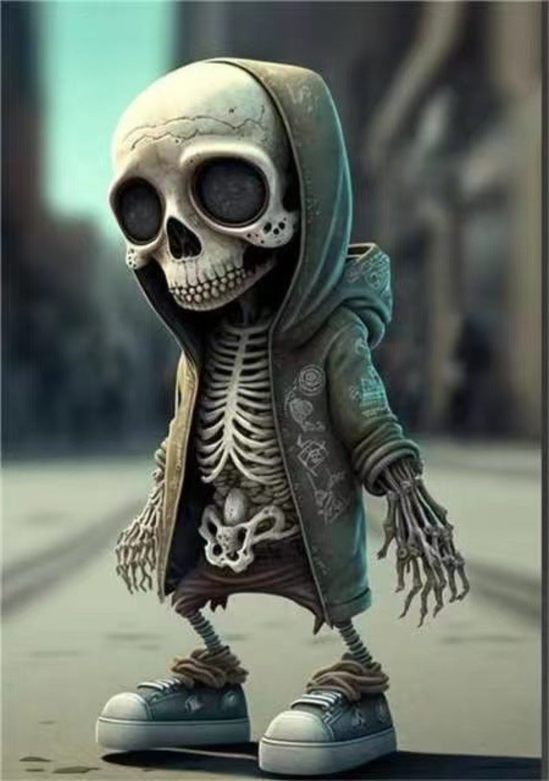 Halloween Skull Figurine Decoration - Stylish Skeleton Doll for Party, Trick-or-Treat & Spooky Atmosphere