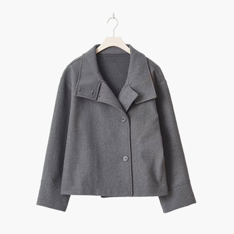 Women's Oversized Double-Breasted Short Coat – Stylish Casual & Business Look